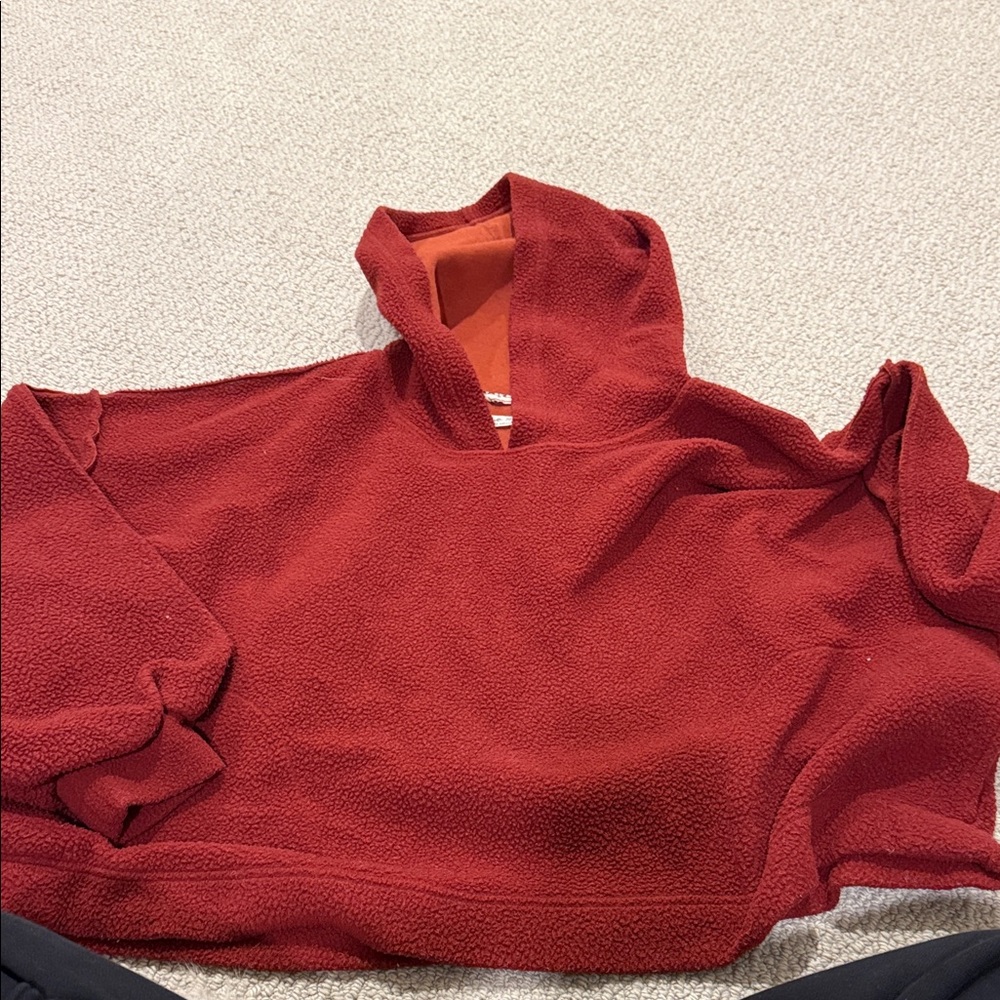 Free People Red Hooded Sweater